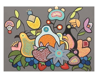 The Gatherings by Donna Langhorne Indigenous Art Print, First Nations, Anishinaabe Nation, Native Americans Decor, Framed Art