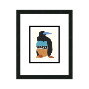 Sans retour en arrière par Ningiukulu Teevee, carte d'art autochtone, carte d'art encadrée inuit