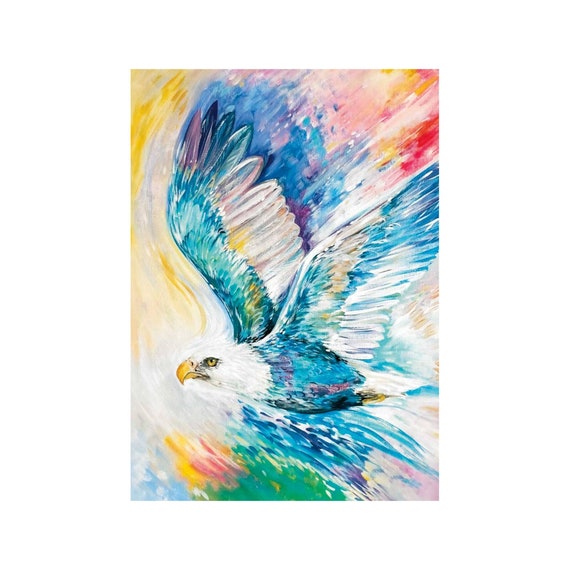 Águila de muchos colores por Carla Joseph Grabado de arte - Etsy España