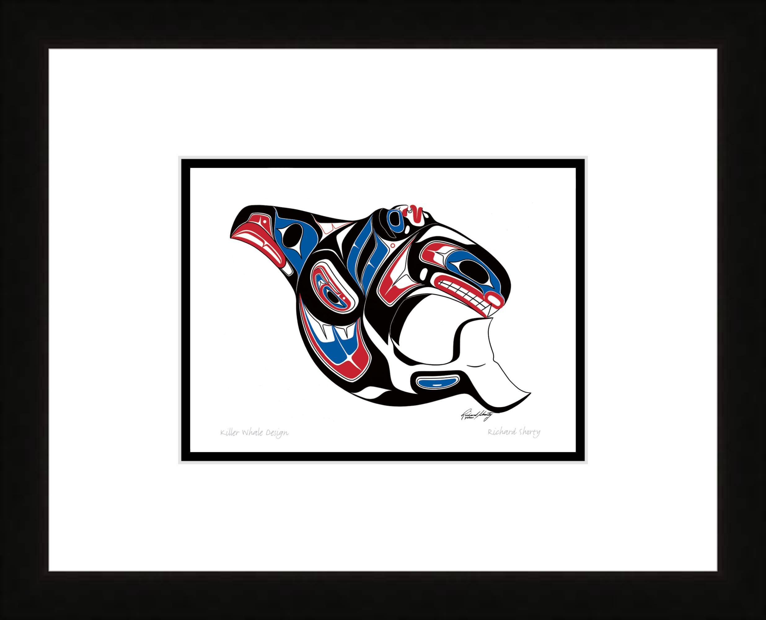 Killer Whale Design by Richard Shorty, Indigenous Art Card, Orca