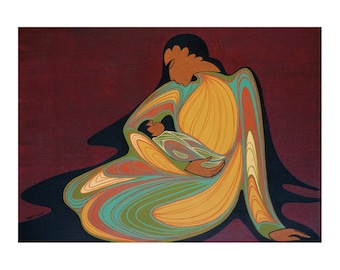 Mother & Child by Maxine Noel, Indigenous Art Print, First Nations, Native Americans, Framed Art