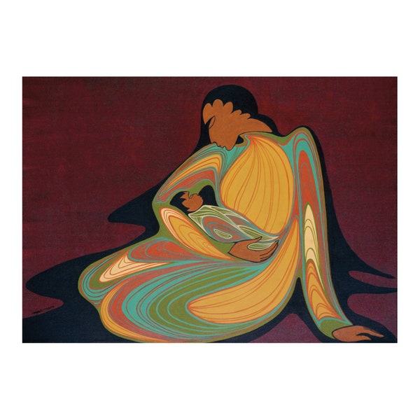 Mother & Child by Maxine Noel, Indigenous Art Print, First Nations, Native Americans, Framed Art