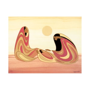 The Blessing by Maxine Noel,  Indigenous Art Print, First Nations, Native Americans, Framed Art Card
