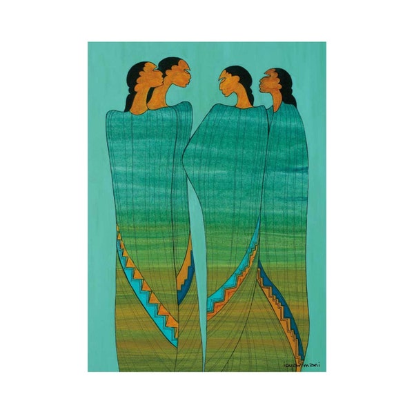 The Sisterhood by Maxine Noel, Indigenous Art Card, First Nations, Native Americans, Framed Art Card