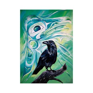 Raven’s Spirit By Carla Joseph, Indigenous Art Print, First Nations, Native Americans, Cree, Métis, Framed Art