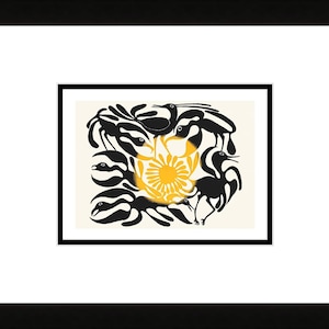 L'arrivée du soleil, 1962, gravure sur pierre par Kenojuak Ashevak, carte d'art inuit autochtone, Cape Dorset, carte d'art encadrée