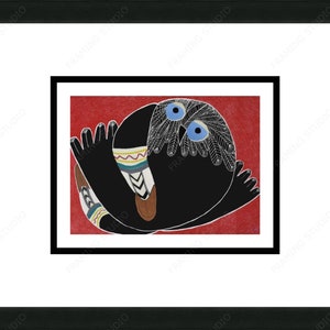 Stepping Out by Ningiukulu Teevee, Indigenous Inuit Art Card, Cape Dorset, Framed Art Card