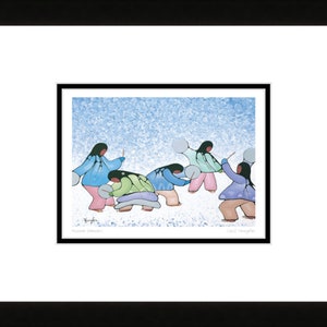 Winter Dancers By Cecil Youngfox Framed Artcard, Indigenous Art