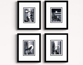 Set of 4 Framed Art By Diane Levesque, Indigenous Art Print, First Nations, Native Americans, Framed Art