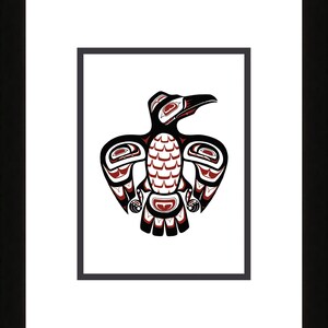 Haida Raven II By by Clarence Mills, Indigenous Art Card, Haida Artist, Framed Art Card