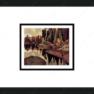 Algoma Reflections by Lawren S. Harris, Group of Seven Art Card,  Framed Art Card