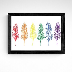Pride Feathers by Patrick Hunter Indigenous Art Print, First Nations ...