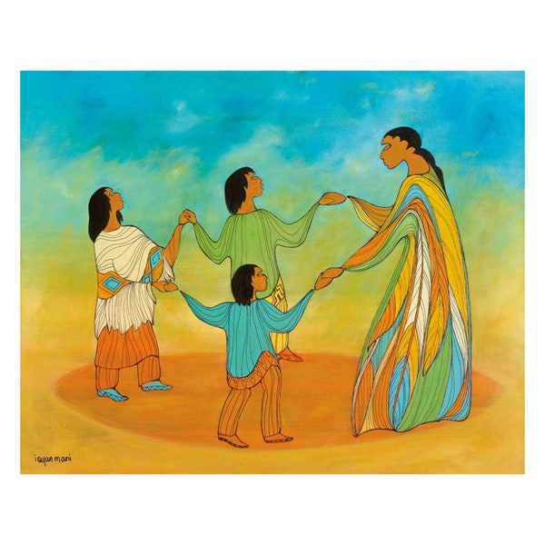 Circle of Life by Maxine Noel, Indigenous Art Card, First Nations, Native Americans, Framed Art Card