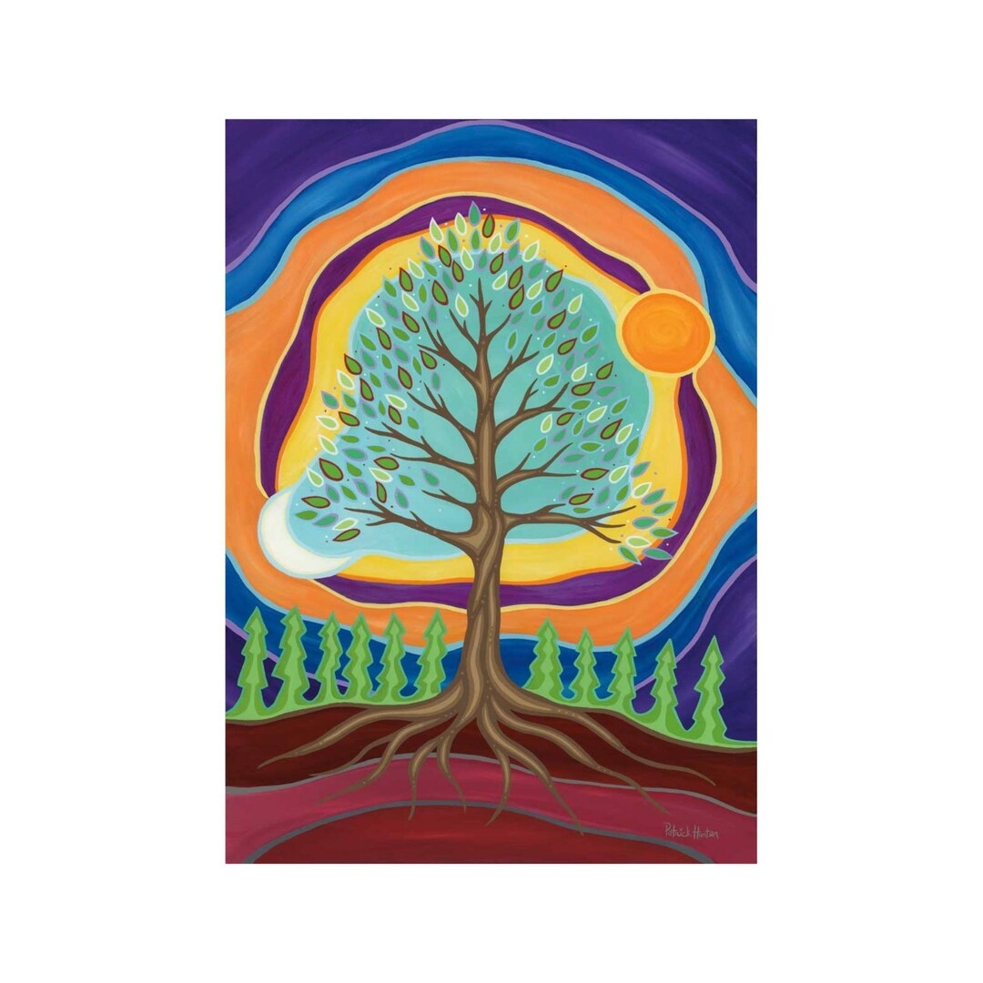 Positive Energy Exchange by Patrick Hunter Indigenous Art Print, First