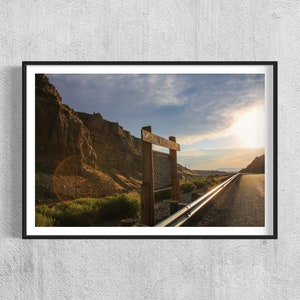 Wyoming Border - Pont - Route - Nature - Impression - Téléchargement numérique - Décoration murale - Art imprimable - Paysage - Photographie de voyage