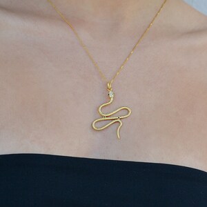 Snake gemstone necklace Serpent pendant Infinity Ouroboros snake charm for women Statement Blue sapphire Zircon Minimalist Gift for her