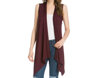 womens open front vest