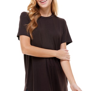 Azules Women's Short Sleeve Side Slit Soft Loose Casual Tunic Tops Perfect for Leggings and Trendy Comfort image 10