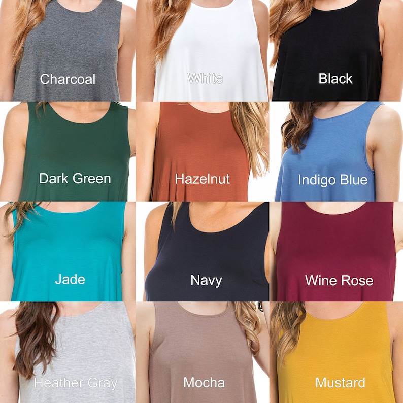 Women's A line Sleeveless Tunic Tank Top Made in USA image 9
