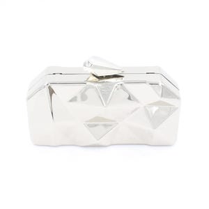 Borsa da sera con pochette da donna, borsa da sera con custodia metallica argentata, borsa da sposa con custodia in metallo argentato, borsa da sera dorata con catena rimovibile, pochette
