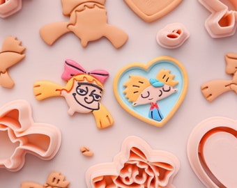 Hey Arnold Clay Cutters, Arnold and Helga Clay Cutters, Polymer clay cutters