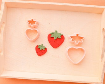 Strawberry clay cutter, fruit clay cutter, polymer clay cutter