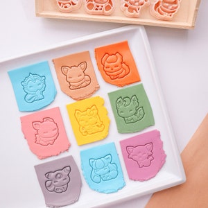 Eeveelutions polymer clay cutters, embossed clay cutter, clay cutter pack