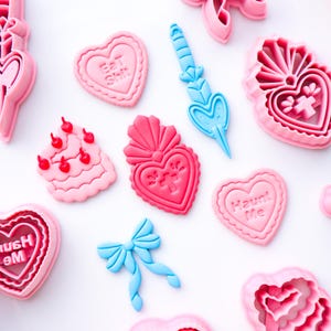 Valentine&#39;s polymer clay cutters in collaboration Eviltwin Clay Co