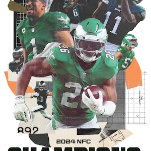 Manifesto dei campioni NFC 2024 dei Philadelphia Eagles