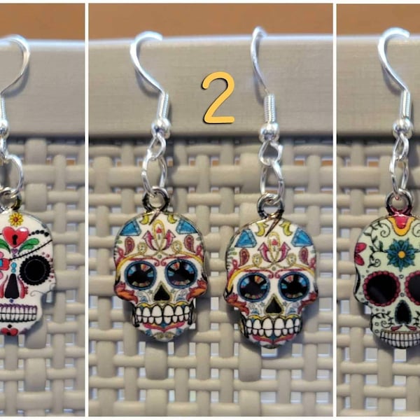 Sugar Skull Dangle Earrings