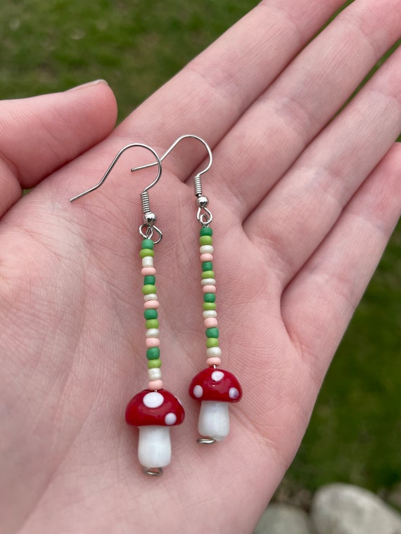 Mushroom on sale drop earrings