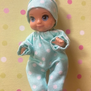 Baby mint blue polka dot sleeper and hat