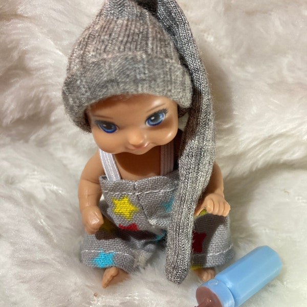 Party stars overalls and cap for 3 inch doll