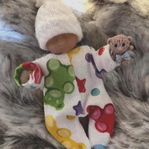 gummy bear sleeper and hat for 2 1/2 inch silicone doll