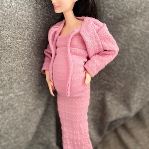 barbie pink maternity dress Barbara Knit Maternity Midi Dress in Candy Pink Angel Maternity USA