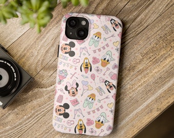 Disney Valentines Love Phone Case Cadeau Inspiré Fan Art Film Disneyland Mouse Kingdom World Iphone