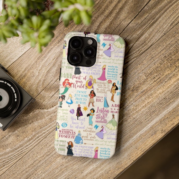 Disney Princess Quotes Inspired Phone Case Gift Inspired Fan Art Movie Disneyland Magic Kingdom World Iphone Elsa Ariel Moana Dream Big