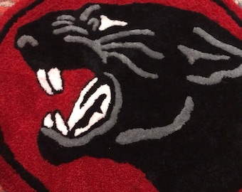 Taking Back Sunday Hand-Tufted Rug | Hand-Made Band Logo Rug | Accent Rug | Bath Mat | Black and Red Panther Rug