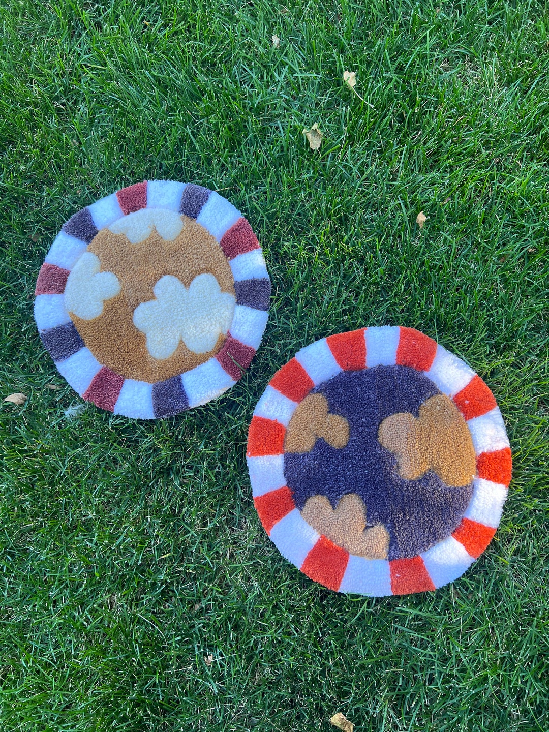 14 Round Mini Dreamy Cloud Tufted Rugs, Barstool Rugs, Wall Hangings Etsy