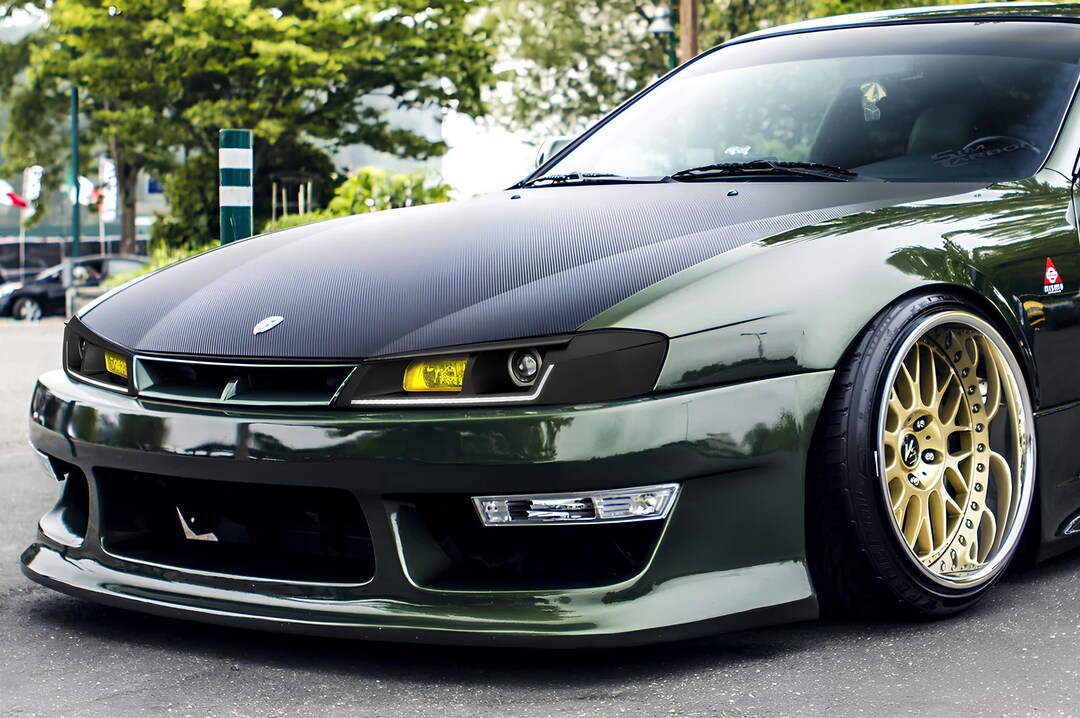 Silvia S14 Kouki JDM Headlights With Yellow Fog Lights (95