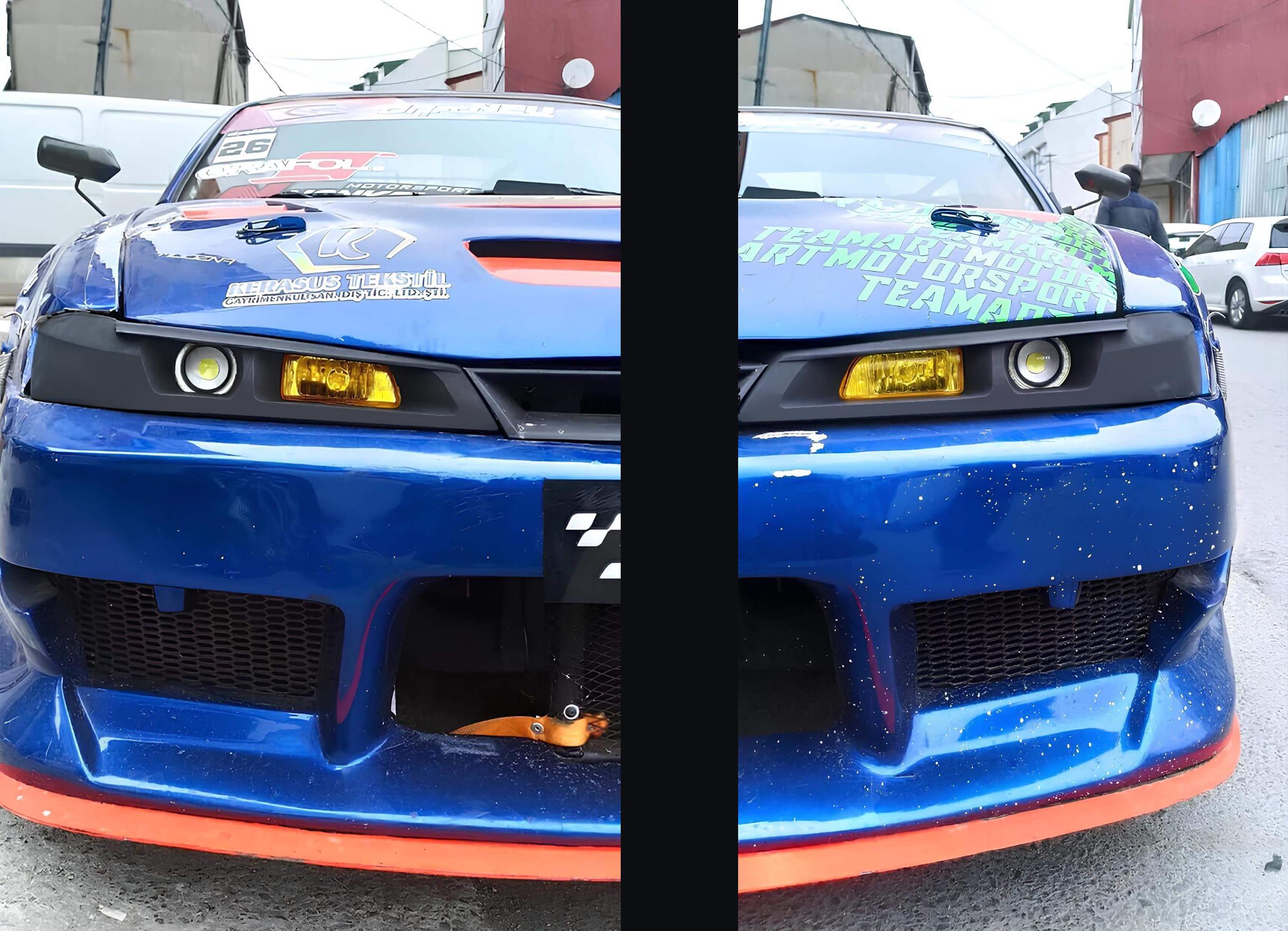 シルビアS14後期型 JDMヘッドライト（イエローフォグランプ付き）（95