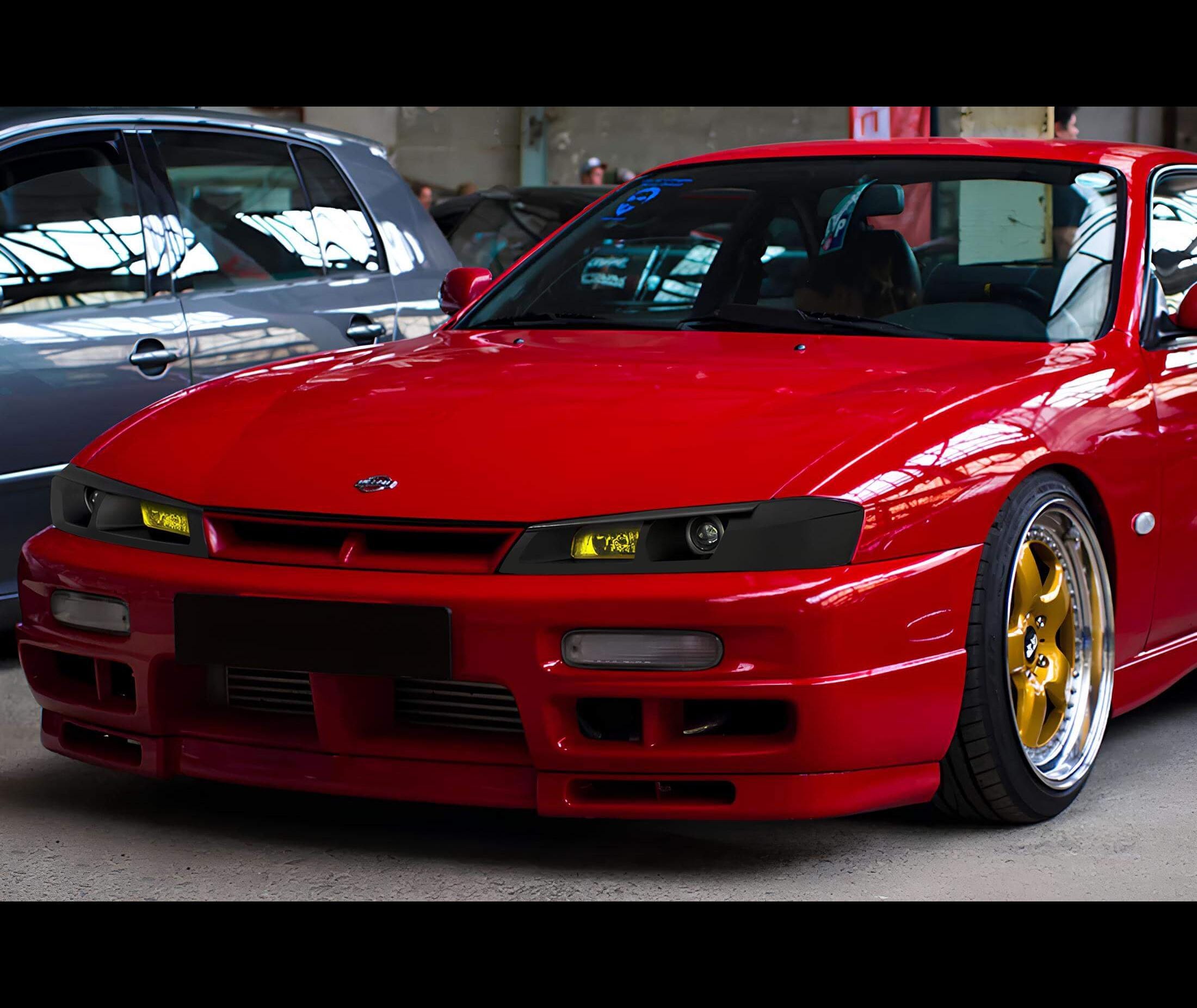 【終了】シルビア　S14  ヘッドライト　チームオレンジ シルビアS14後期型 JDMヘッドライト（イエローフォグランプ付き）（95