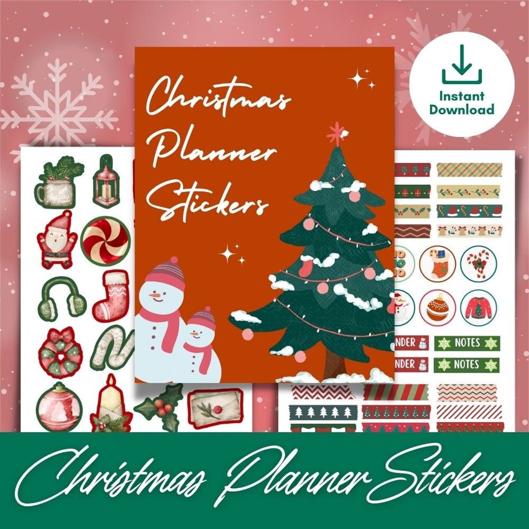 Printable Christmas Stickers Christmas Stickers Etsy