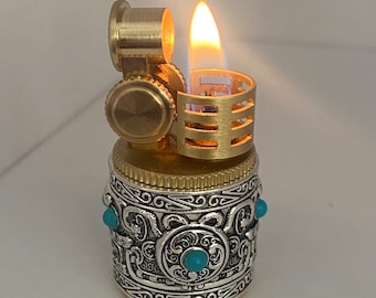 Embossed vintage retro oriental zippo style Petrol lighter Gift Box