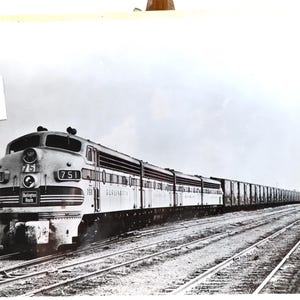 Burlington Route Locomotives Railway Vintage Photo Mid 50s Collectible Train Engine Railroad Texas Zephyr Postcard