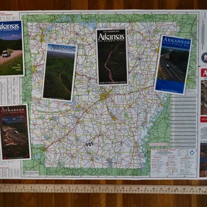 Arkansas Natural state map 90s vintage retro