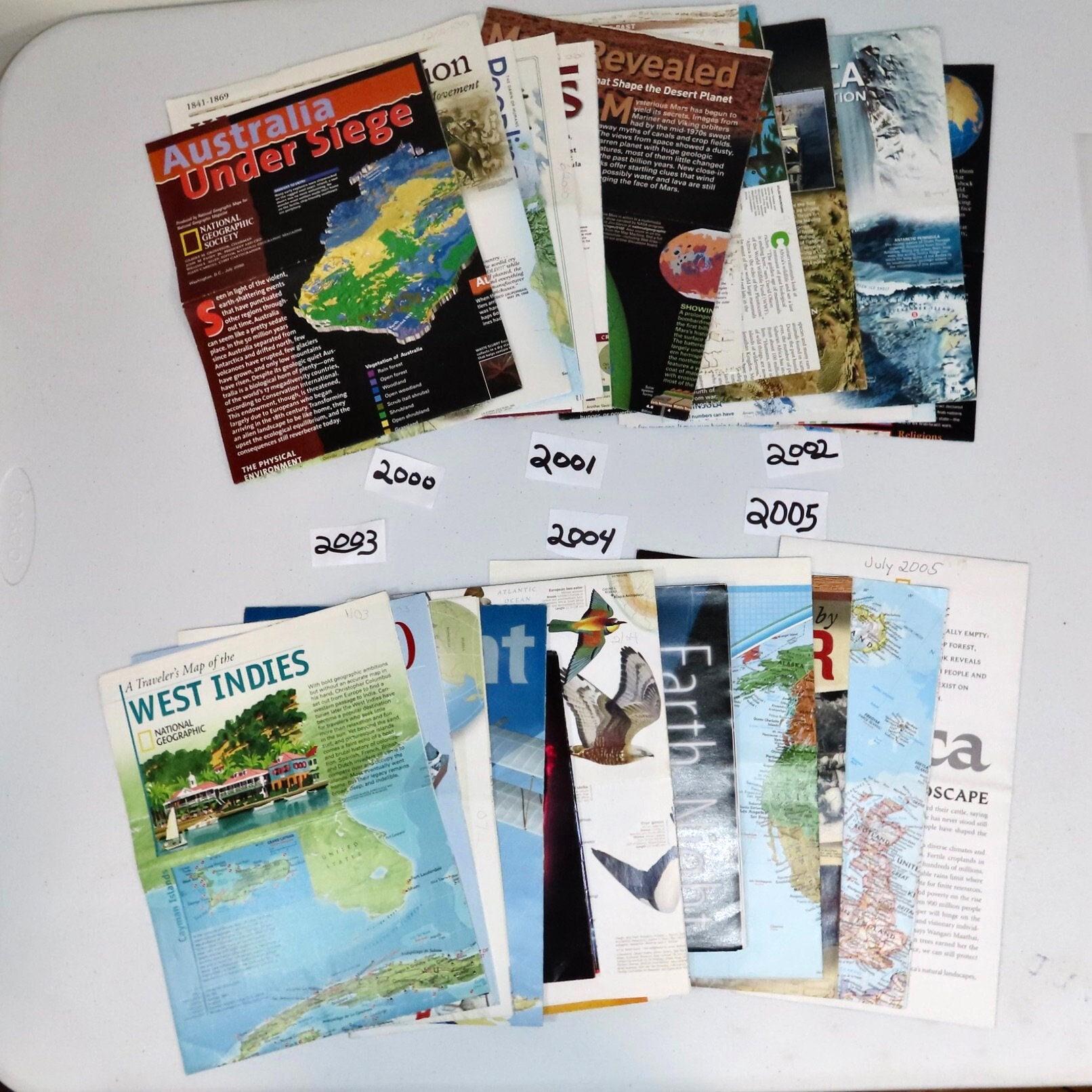 2000-2005 NGS Magazine Maps and Inserts Vintage National Geographic ...