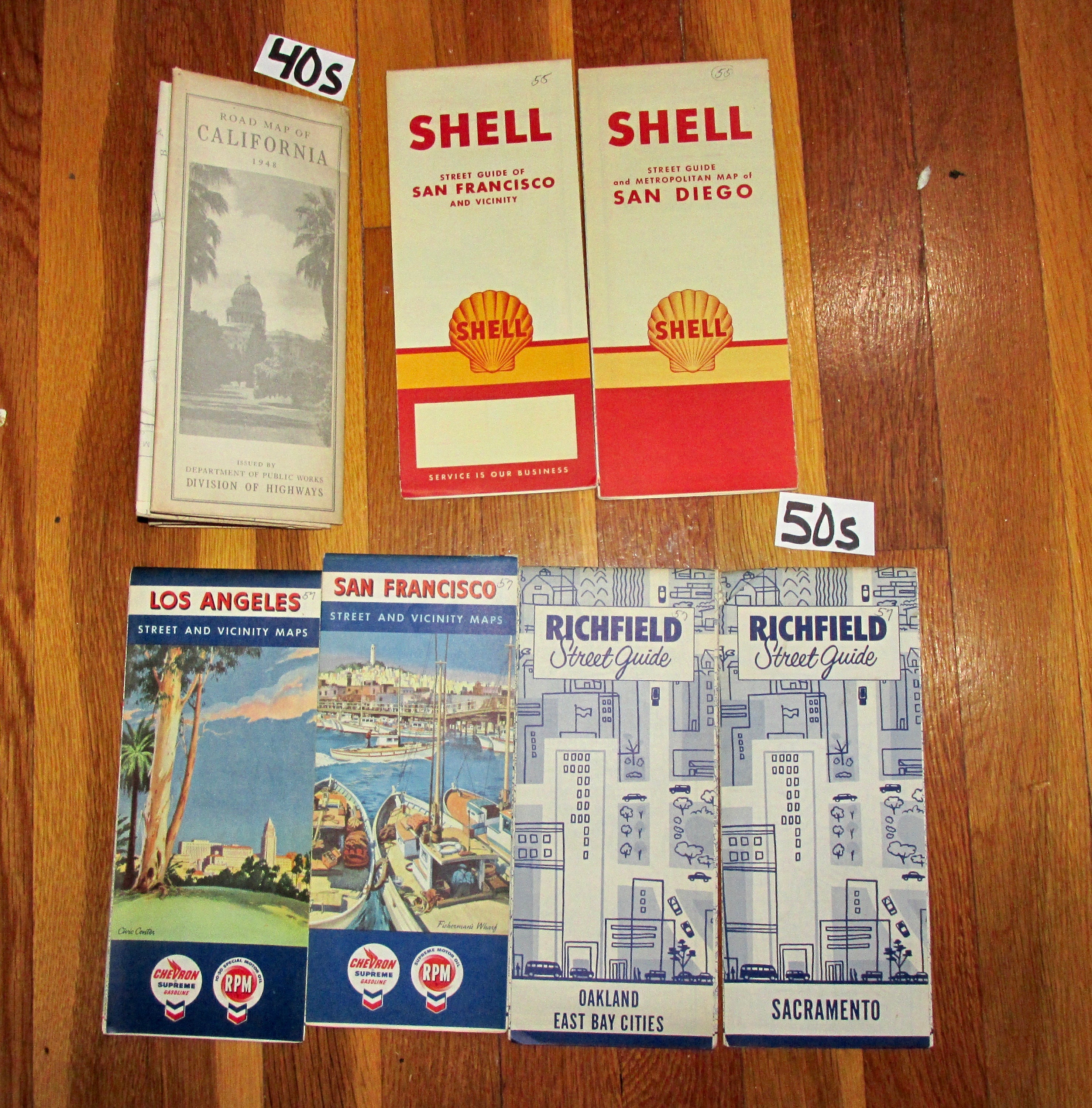 California Maps State Highway Folded Car 40s 50s 60s 70s 90s Gas Oil - Etsy