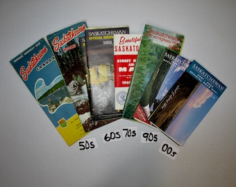 Canada Saskatchewan Road Highway Maps Oil Gas Touring Vintage Road BUY 5 or More Maps get Bonus Map