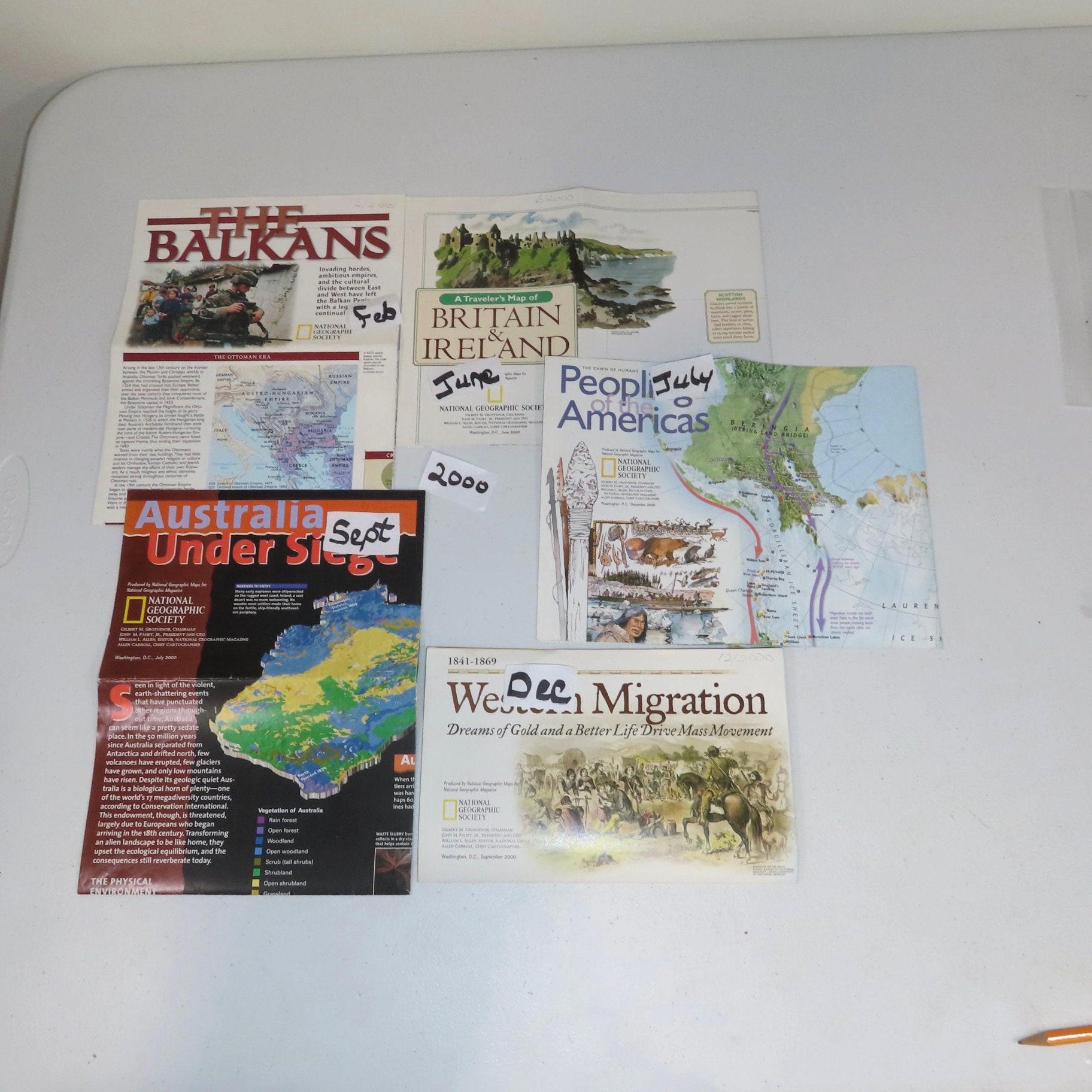 2000-2005 NGS Magazine Maps and Inserts Vintage National Geographic ...